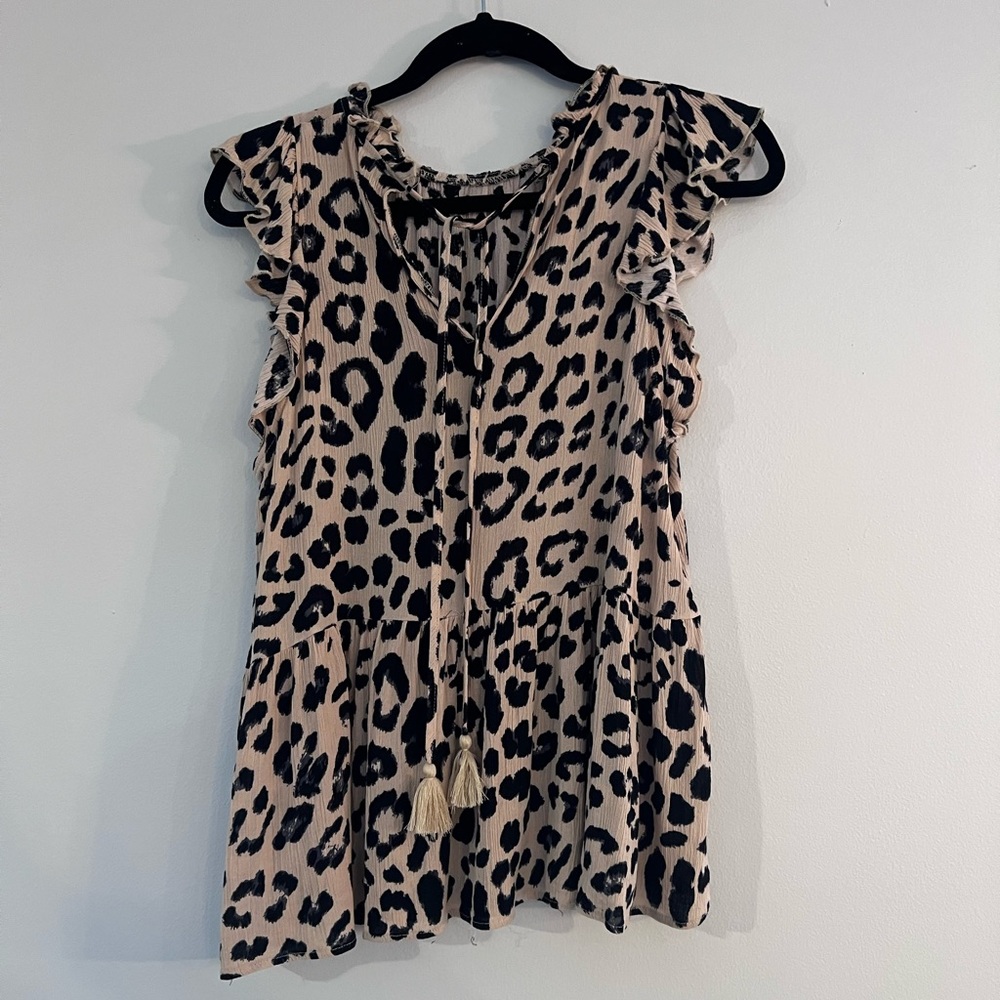Cheetah Blouse. Size L